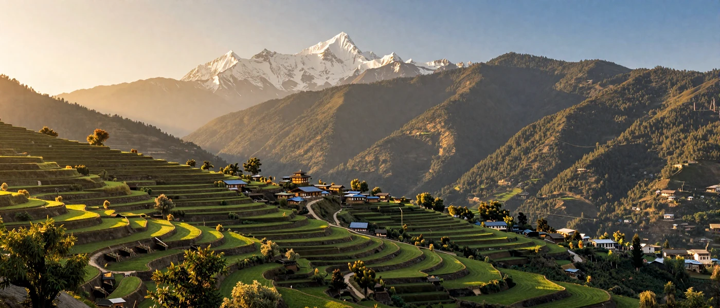 Scenic Himalayan landscape representing Nepal's natural beauty and cultural heritage