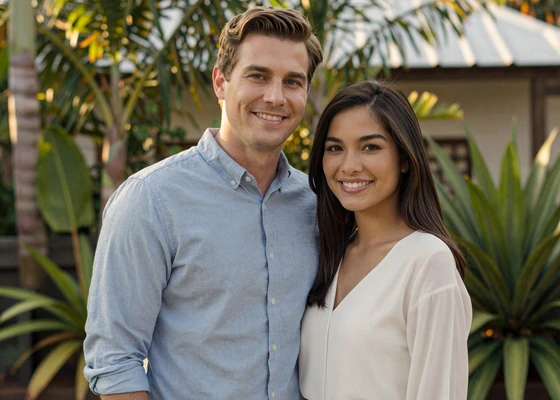 James from Texas and Maria from the Philippines, a happy couple who met on Skobbler Asian Dating